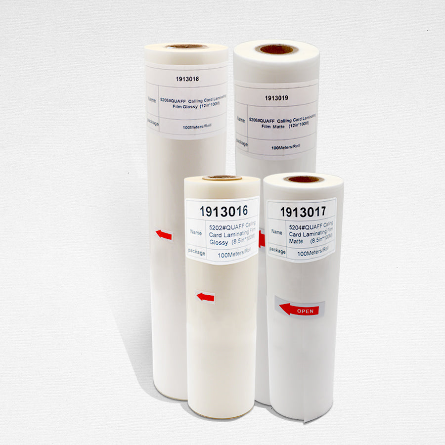 Quaff Calling Card Film 25 Micron Hot Lamination Process 8.5 Inches & 12 100 Meter