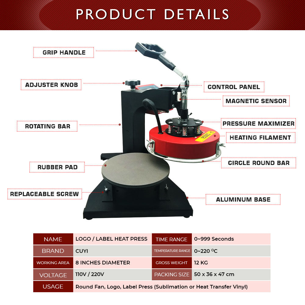 CUYI Round Fan Heat Press Macine