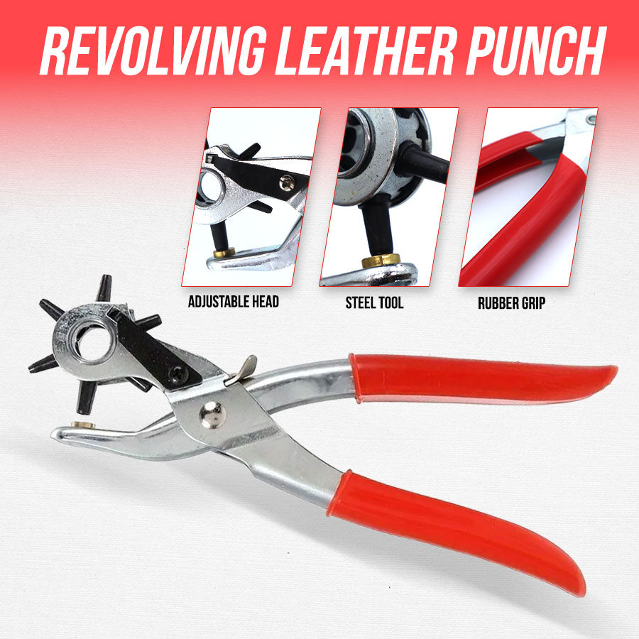 Leather Hole Revolving Punch Pliers 6 hole Sizes