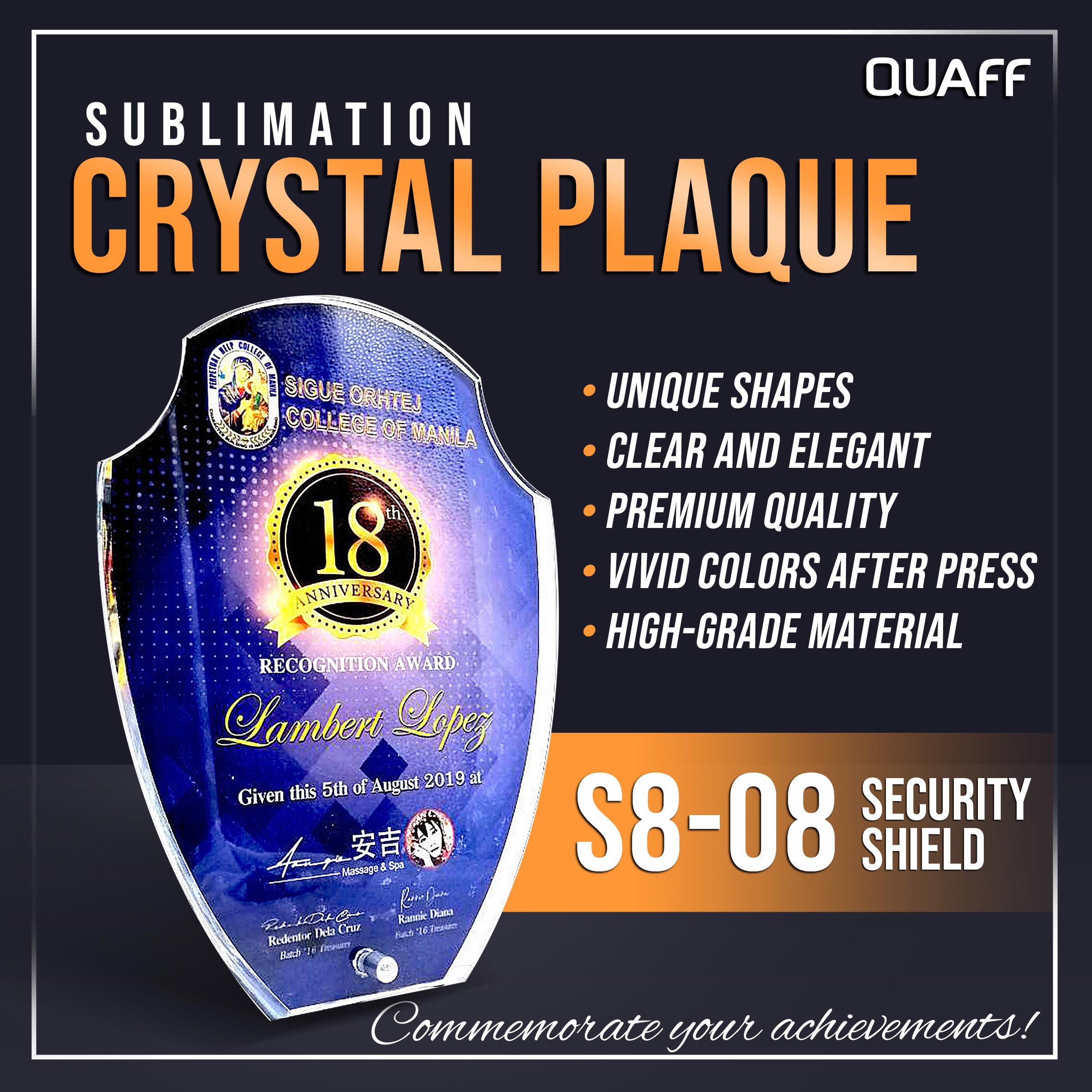 Sublimation Plaque S8