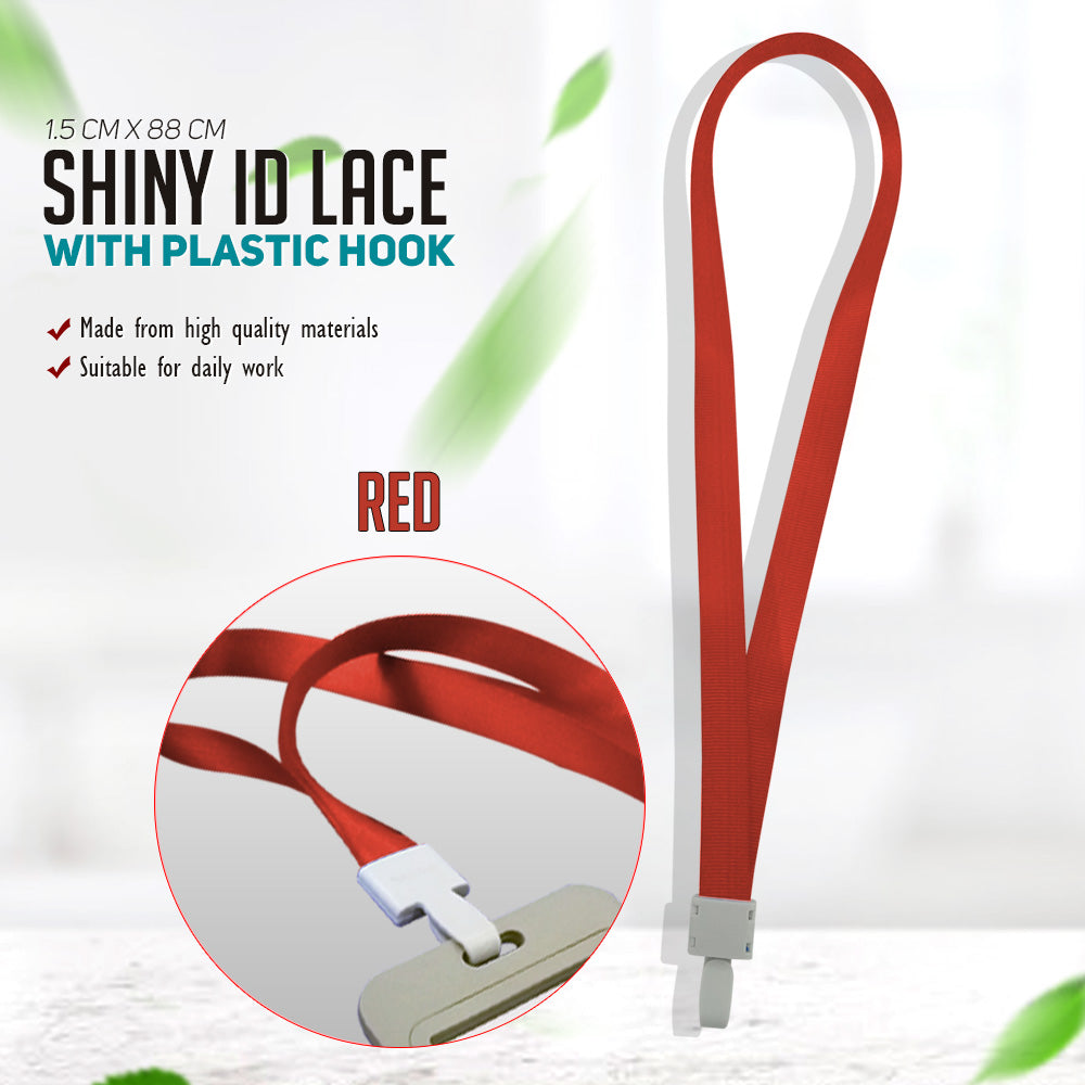 1.5cm Shiny Id Lace With Plastic Hook 5 Pcs