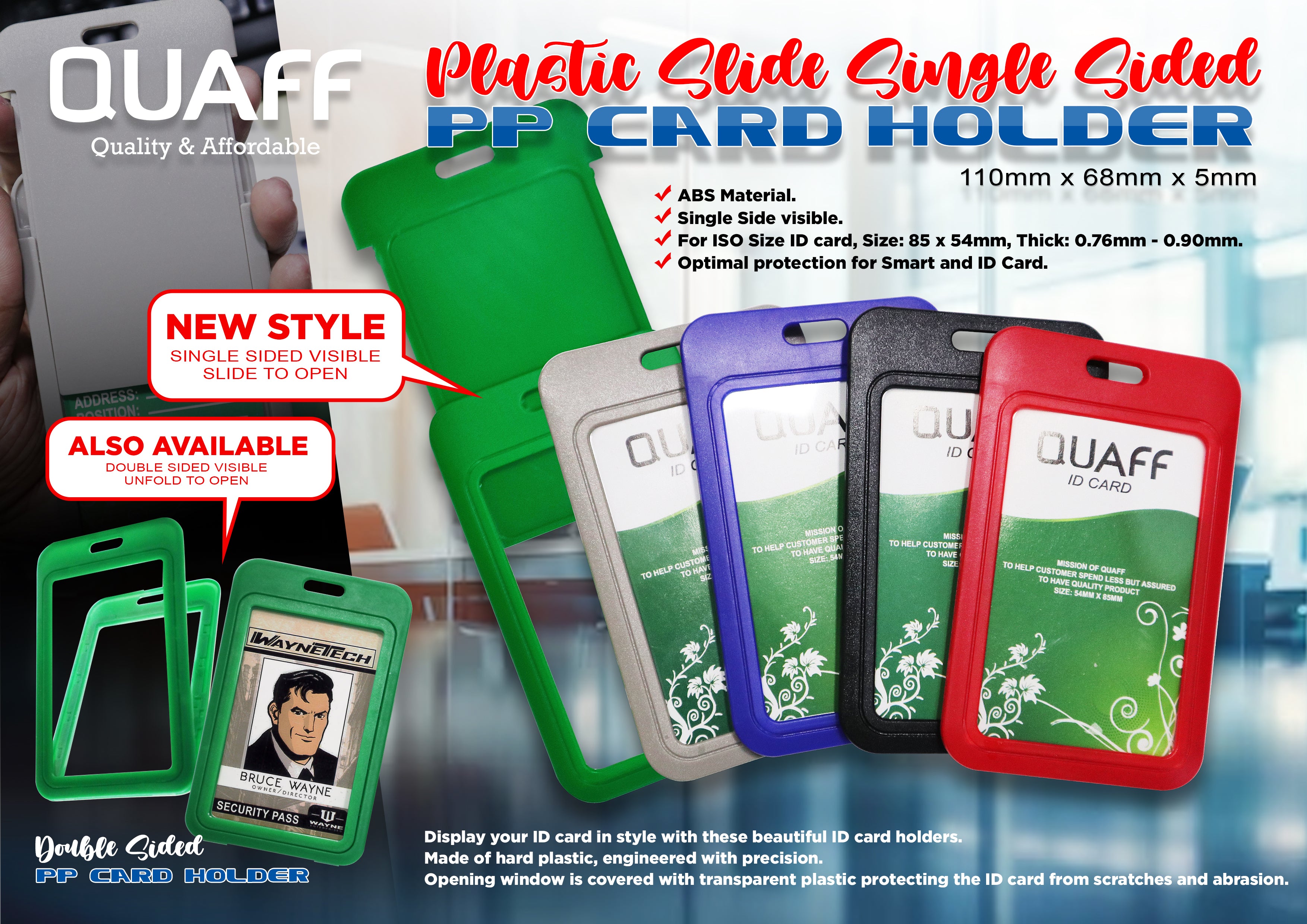 Double-side PP Card Holder 5PCS