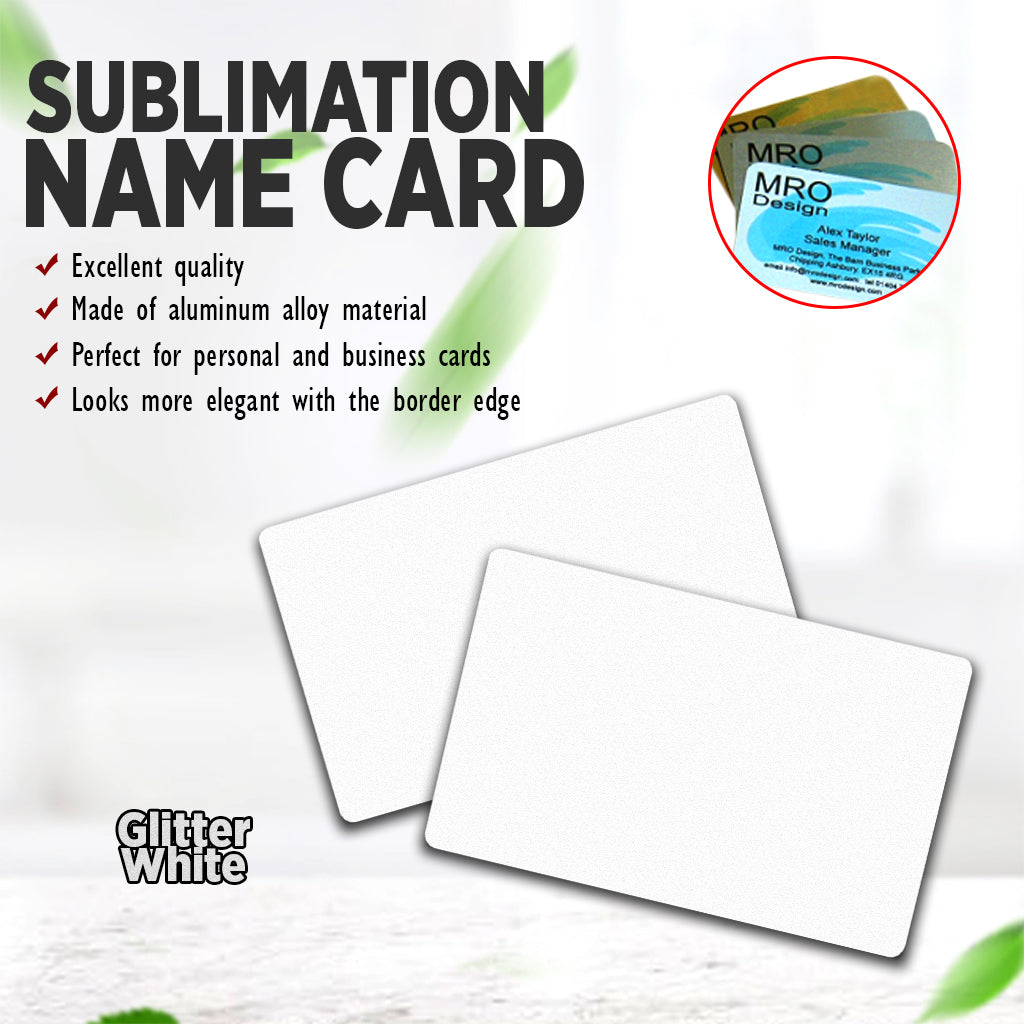 QUAFF Sublimation Name Card White (glitter)0.2mm