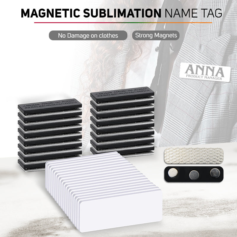 Sublimation Magnetic Metal Name Badge 7x2.2cm (Blanks)