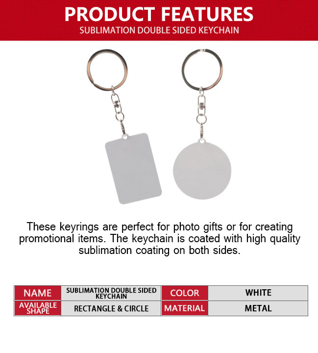 Sublimation Double Sided Metal Keychain