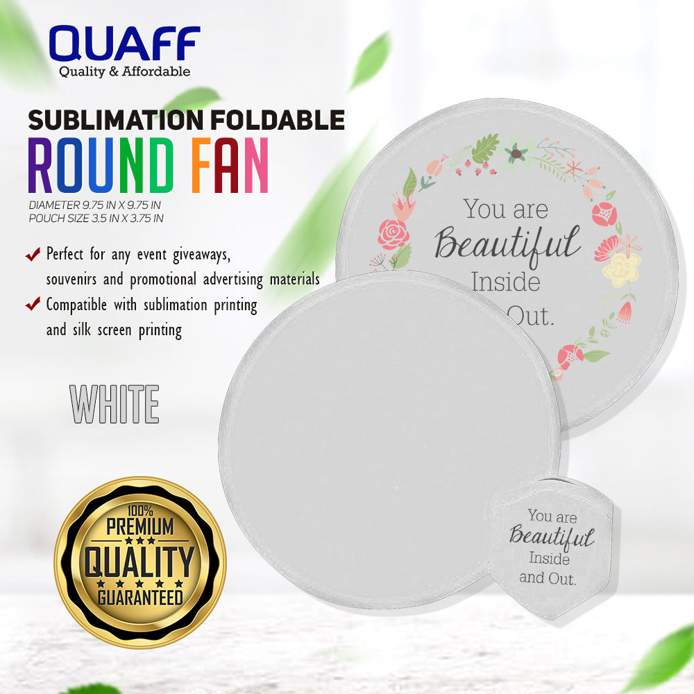 Sublimation Foldable Round Fan Full Color White 100 Pcs