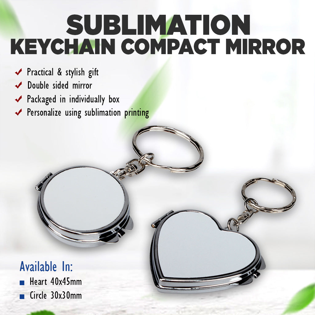 Sublimation Compact Mirror Keychain