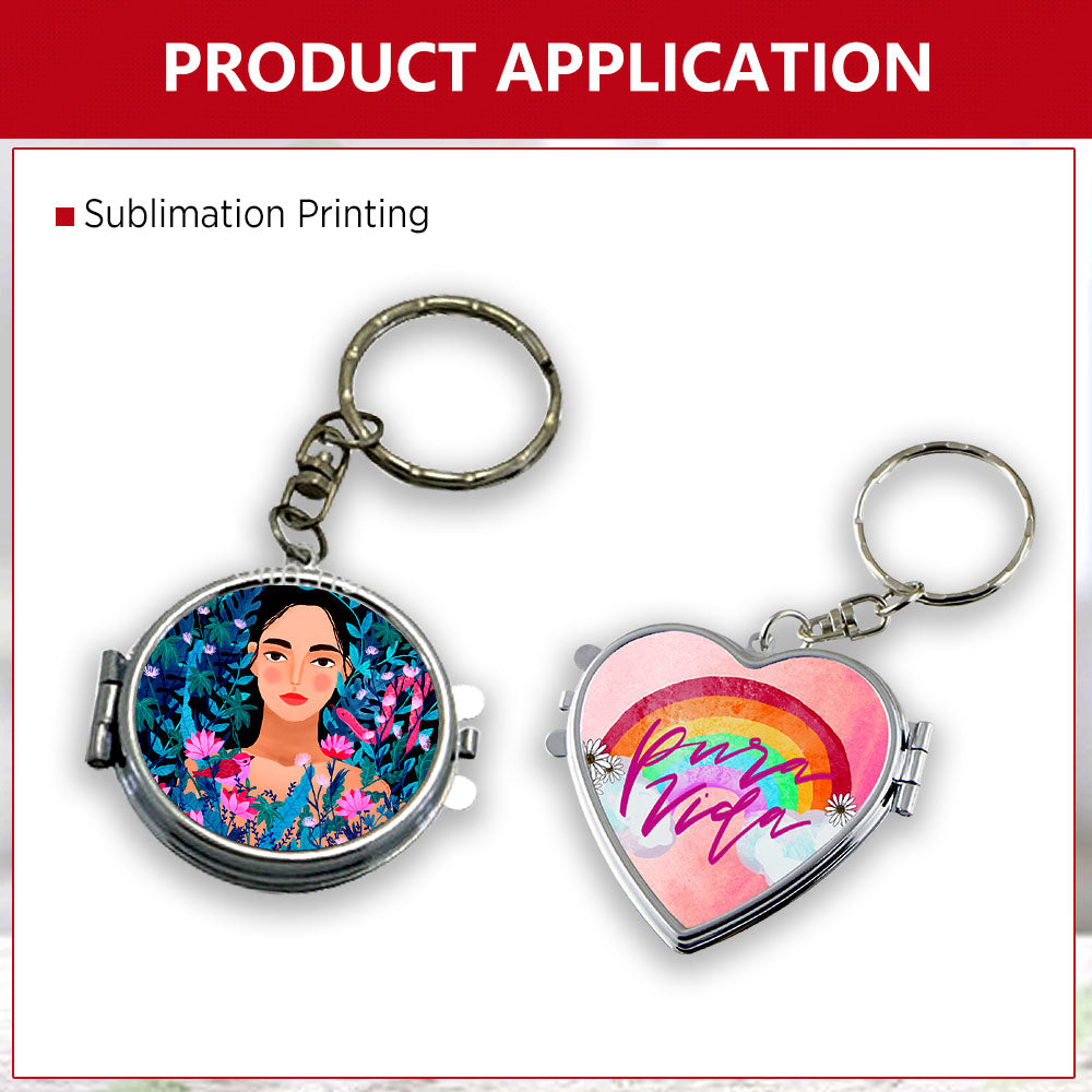 Sublimation Compact Mirror Keychain