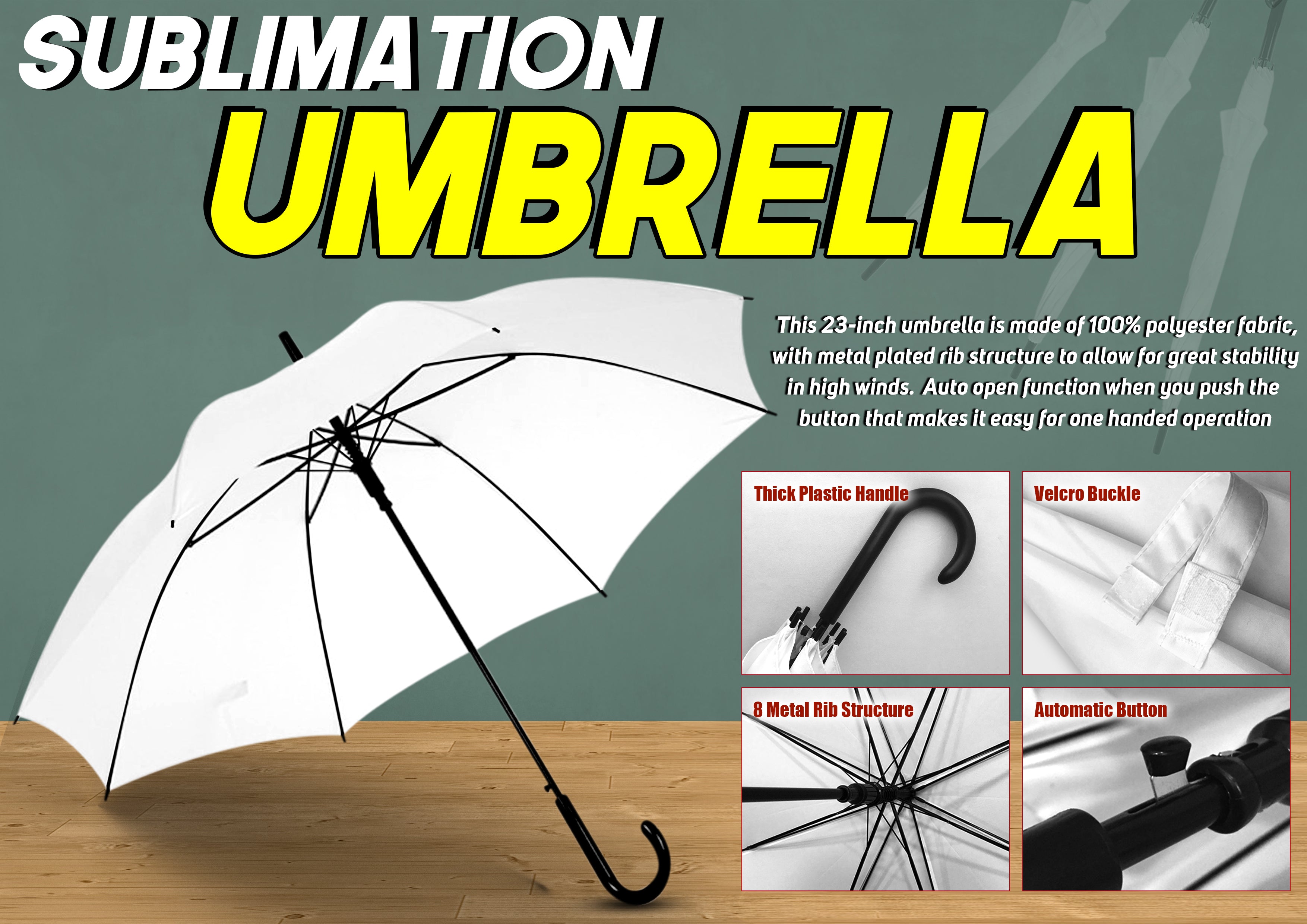 Sublimation Umbrella J TYPE (23 inches)