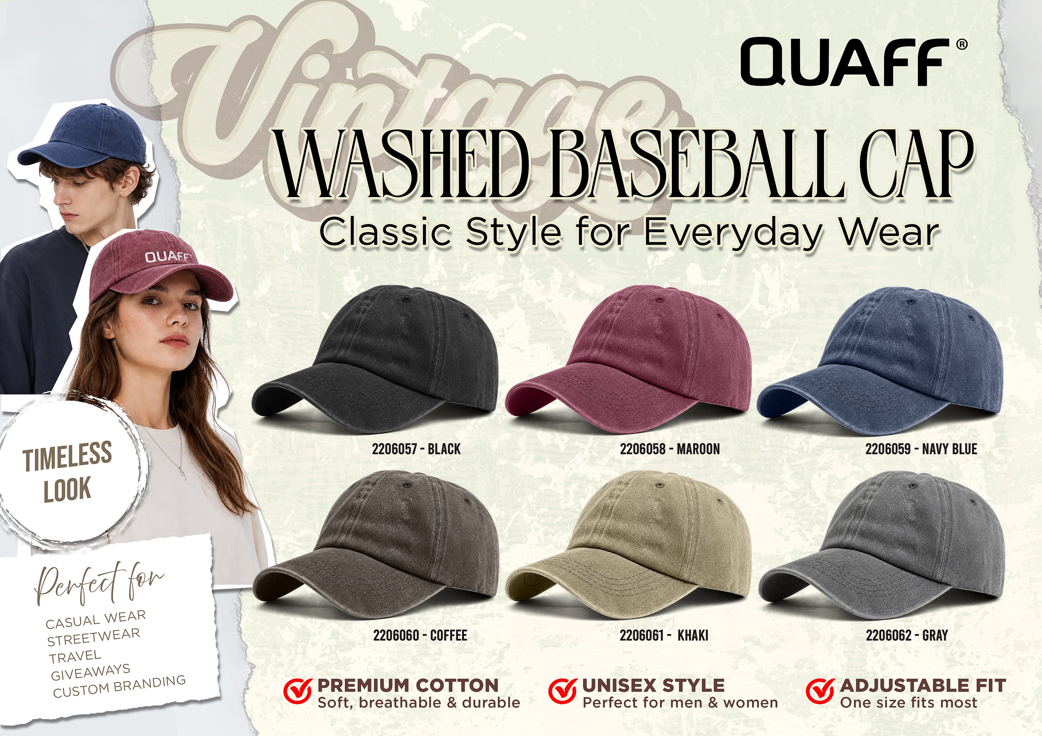 Washed Vintage Baseball Cap 🆕