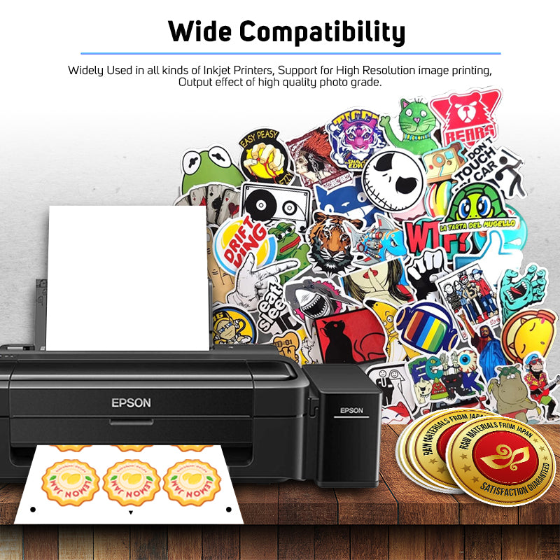 Vinyl Inkjet Sticker (Not Waterproof)