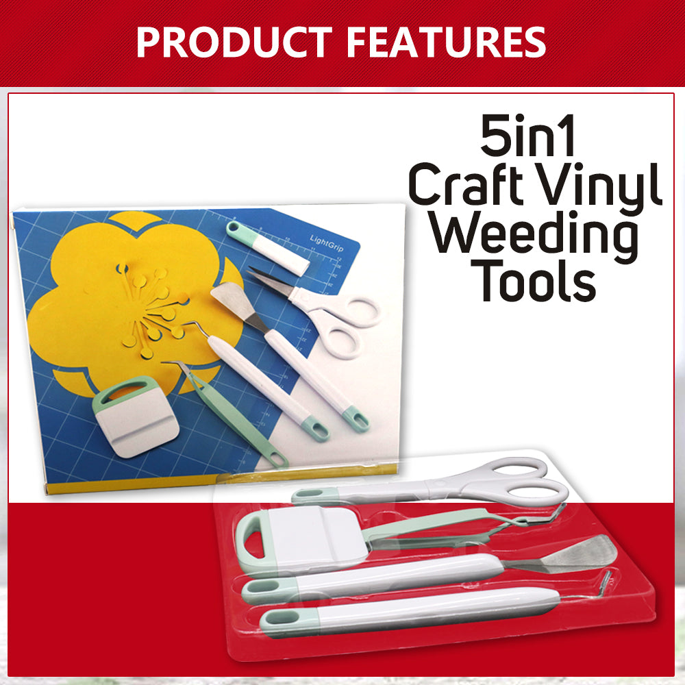 5in1 Craft Vinyl Weeding Tools Craft Set Basic Vinyl Tool Kit