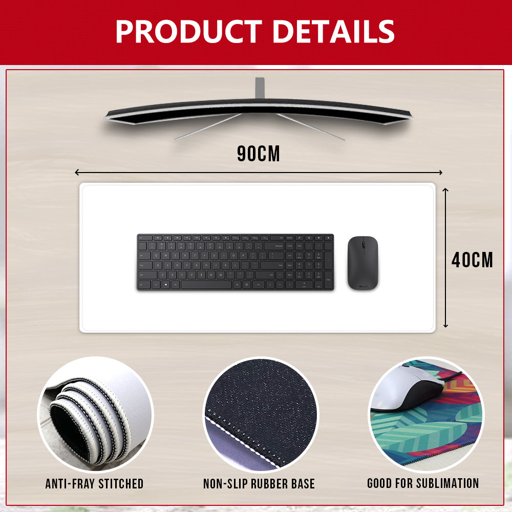 White Gaming Mouse Pad XL