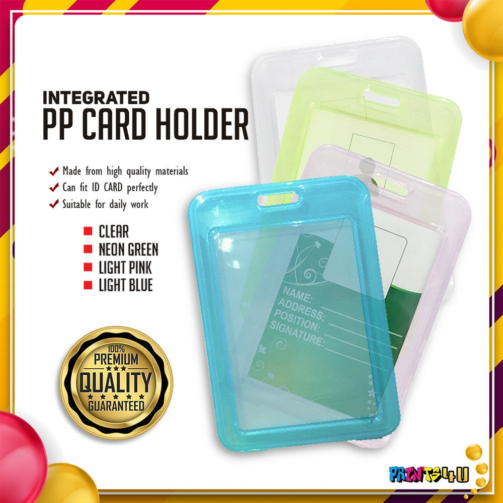 5 Pcs Vertical Colored Transparent Id Holder Case Protector C - 113