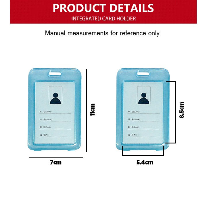 5 Pcs Vertical Colored Transparent Id Holder Case Protector C - 113