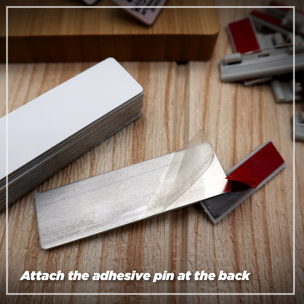 Sublimation Metal Name Badge With Pin 7x2cm 5 Pcs