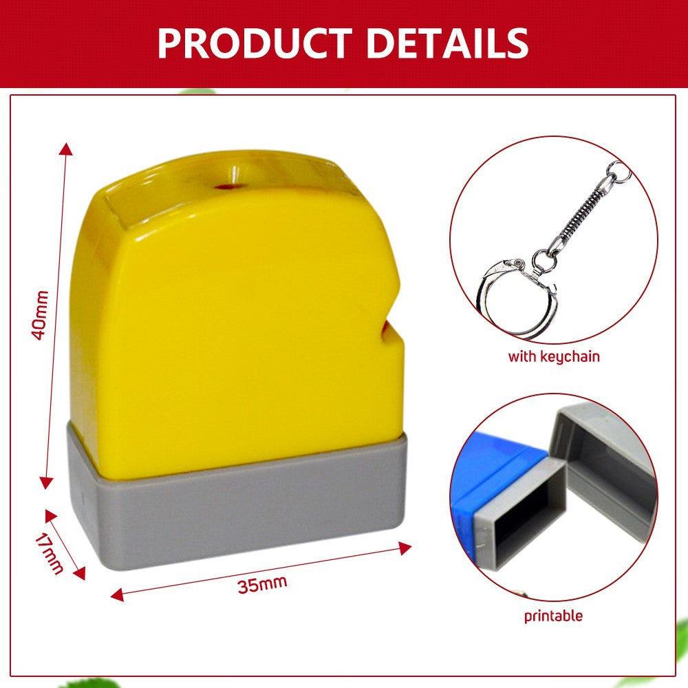 Blanks- 35x40mm Printable Photosensitive Self-Inking Key Chain Stamp Set For School And Office Use