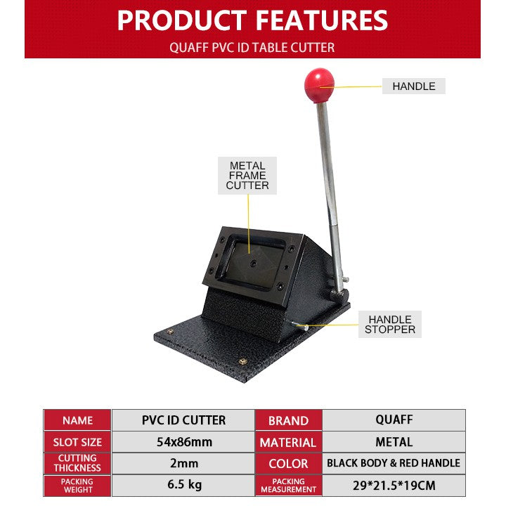 Pvc Die Cutter 86x54mm Id Size Cut