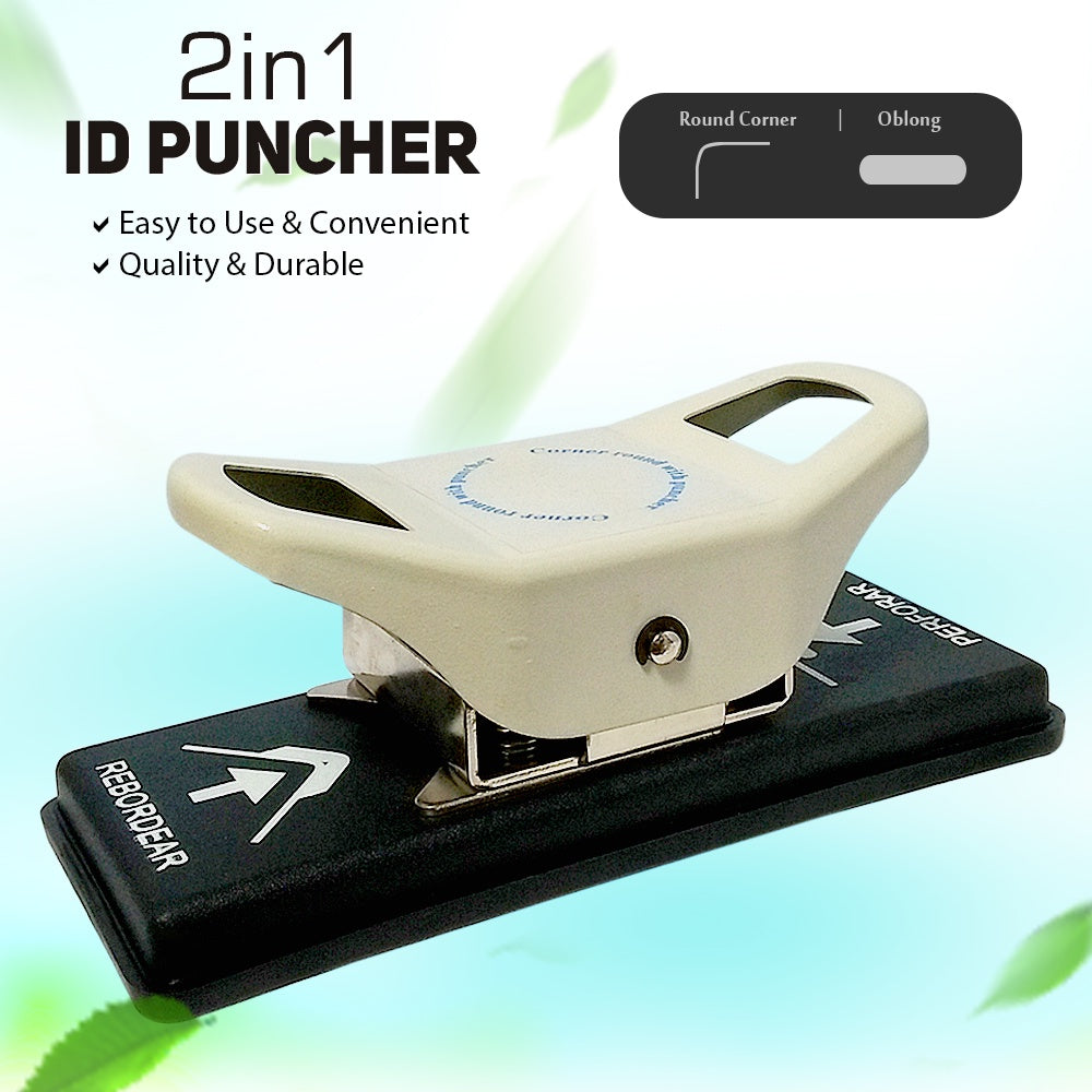 3in1 Warrior Id Puncher Circle-Oblong-Corner 2in1 Oblong-Corner