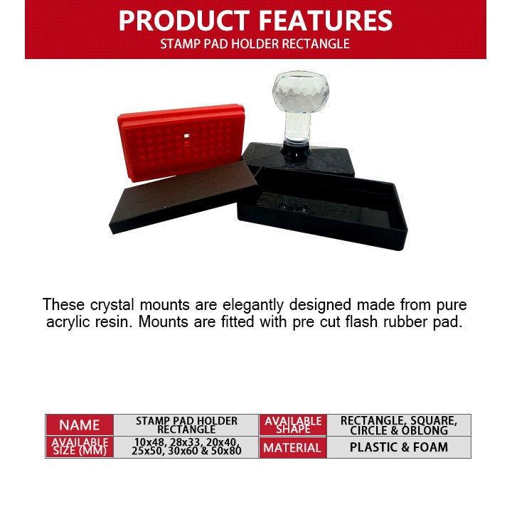 Blank Printable Photosensitive Crystal Rubber Stamp Pad And Case For School Company Use