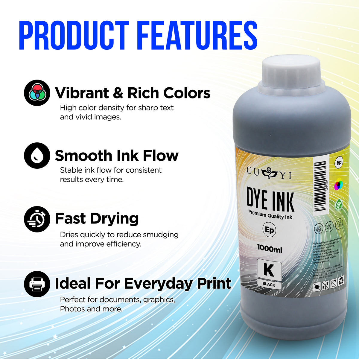 Cuyi 1000ml Dye Ink For Inkjet Printer