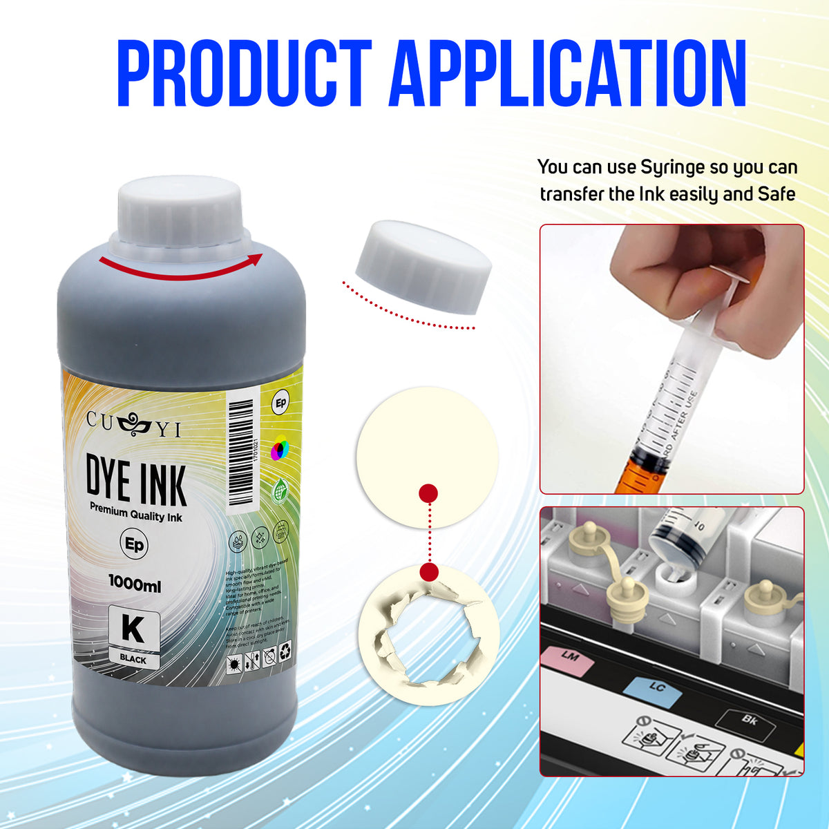 Cuyi 1000ml Dye Ink For Inkjet Printer