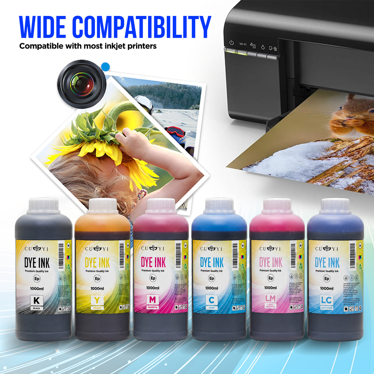 Cuyi 1000ml Dye Ink For Inkjet Printer