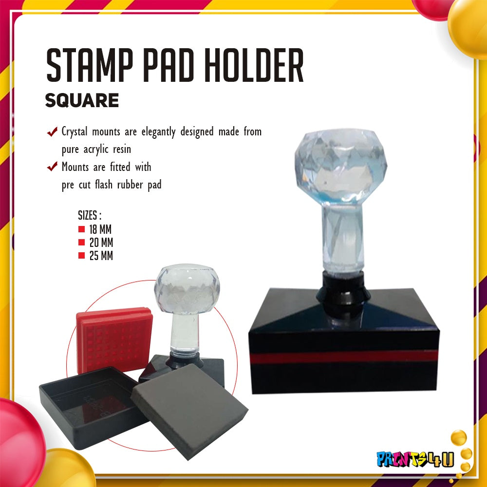 Blank Printable Photosensitive Crystal Rubber Stamp Pad And Case For School Company Use