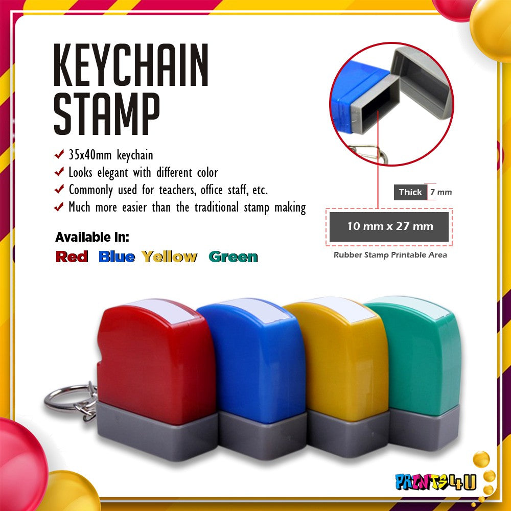 Blanks- 35x40mm Printable Photosensitive Self-Inking Key Chain Stamp Set For School And Office Use