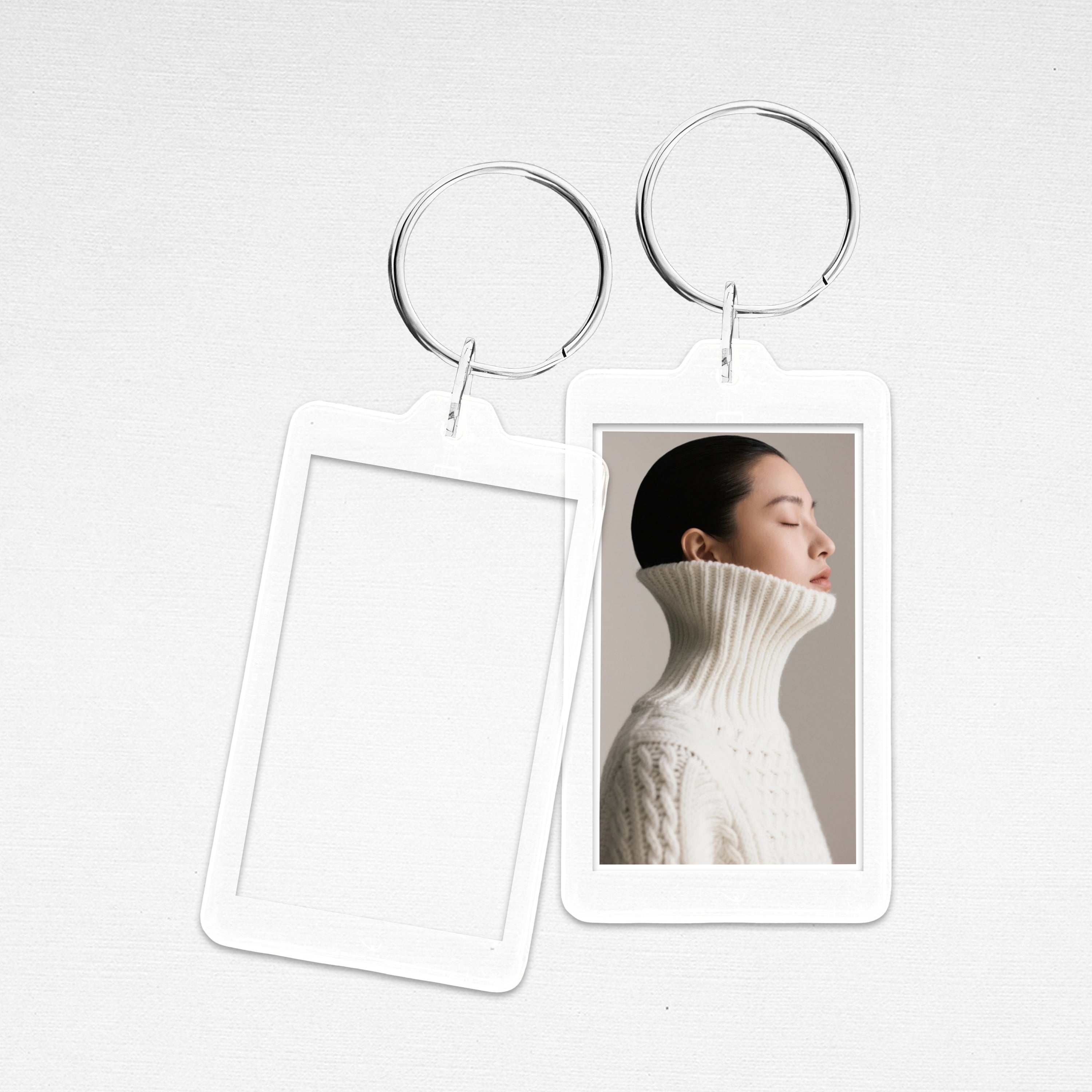 Photo Insert Acrylic Keychain Openable Key Chain 100 Pcs Pack