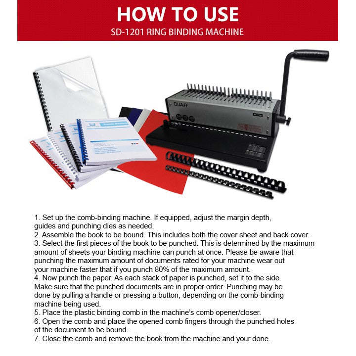 Quaff Binding Machine A4 Size Heavy Duty Binder
