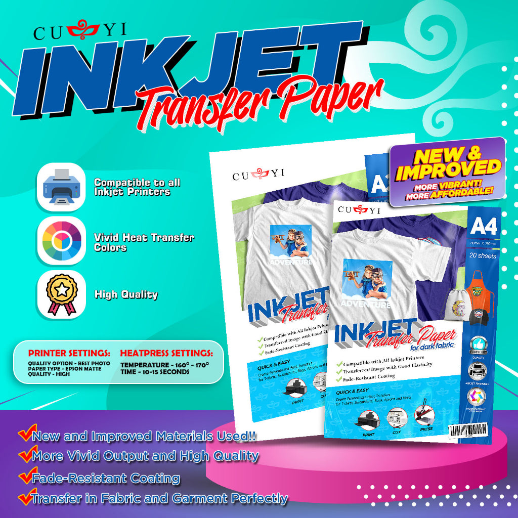 Cuyi Dark Transfer Paper A4 Size A3 20 Sheets