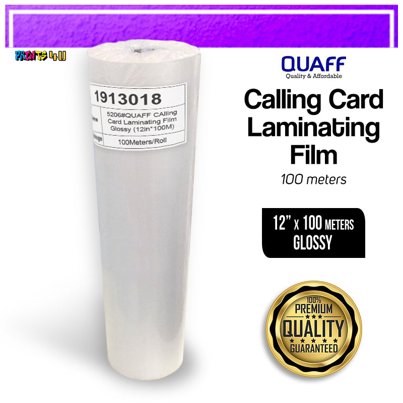 Quaff Calling Card Film 25 Micron Hot Lamination Process 8.5 Inches & 12 100 Meter