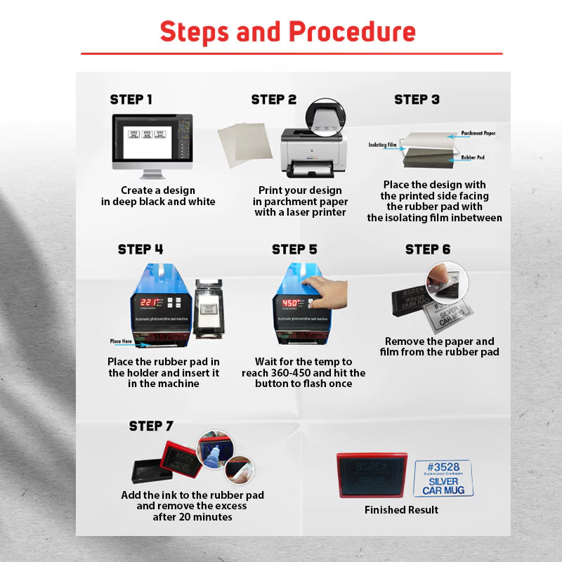 Transfer Paper for Flash Stamp (5sheets per order) Parchment Paper // Exposure Film
