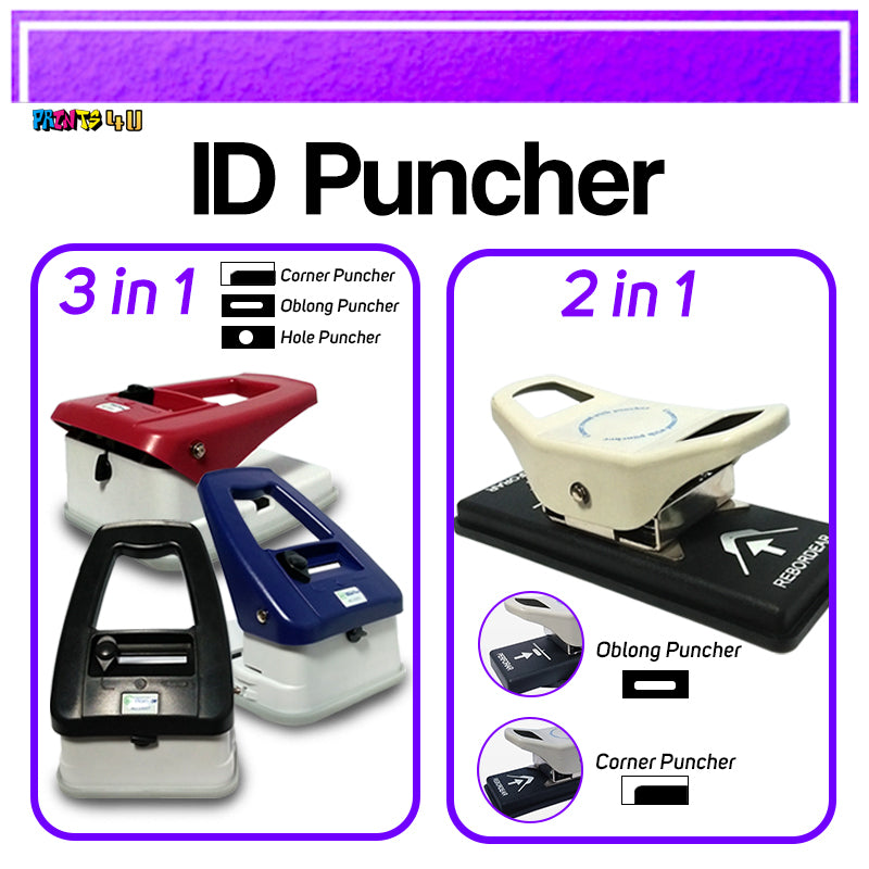 3in1 Warrior Id Puncher Circle-Oblong-Corner 2in1 Oblong-Corner