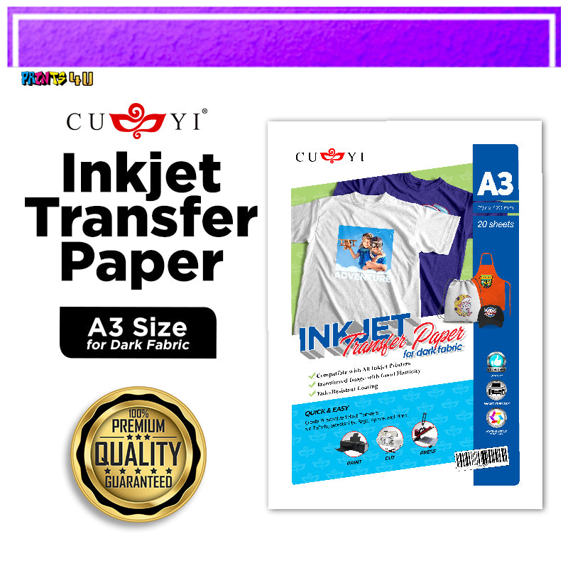 Cuyi Dark Transfer Paper A4 Size A3 20 Sheets