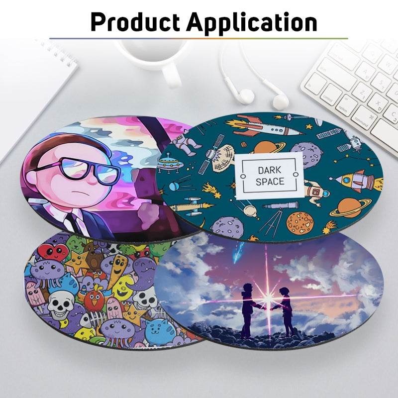 Circle Sublimation Printable Rubber Mouse Pad 3mm Plain White for Customize (Blanks)