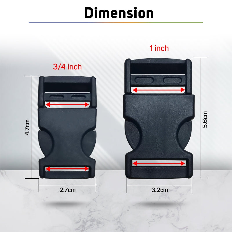 100pcs Black Button Dig Side Release Buckle For Id Lace Making