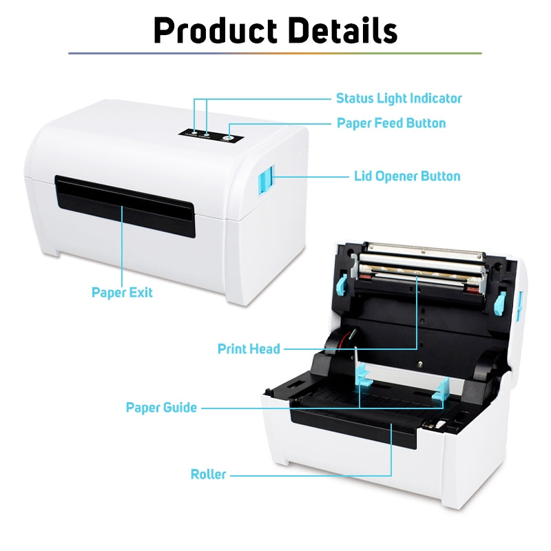 POS-9200 PC/Cellphone Bluetooth/USB Thermal Printer Waybill Label Barcode Android iOS Windows Mac