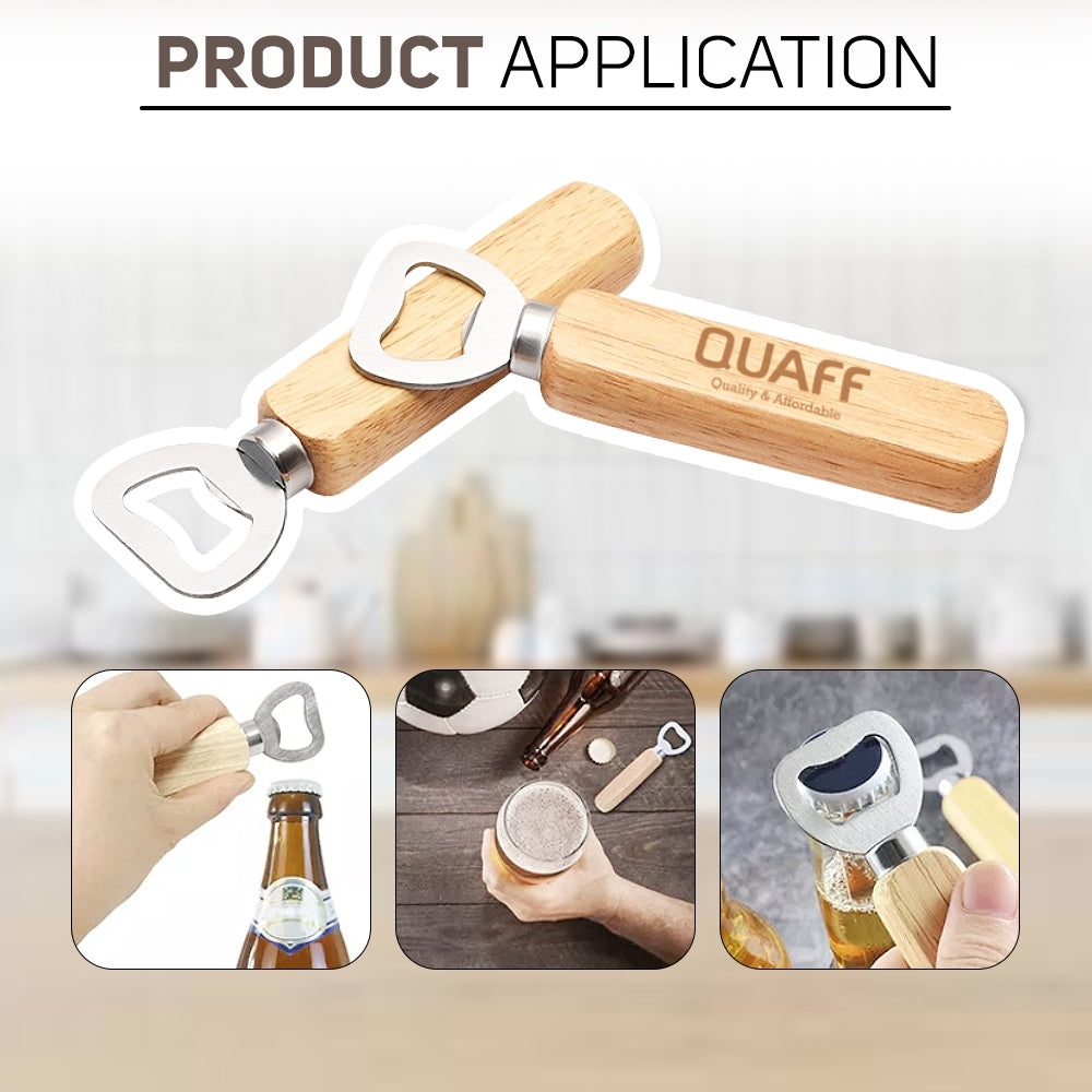 Solid Wood Handle Stainless Steel Bottle Opener