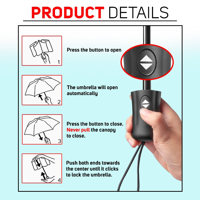 Black Foldable Umbrella Printable 3 Fold 8 Ribs Printable Umbrella