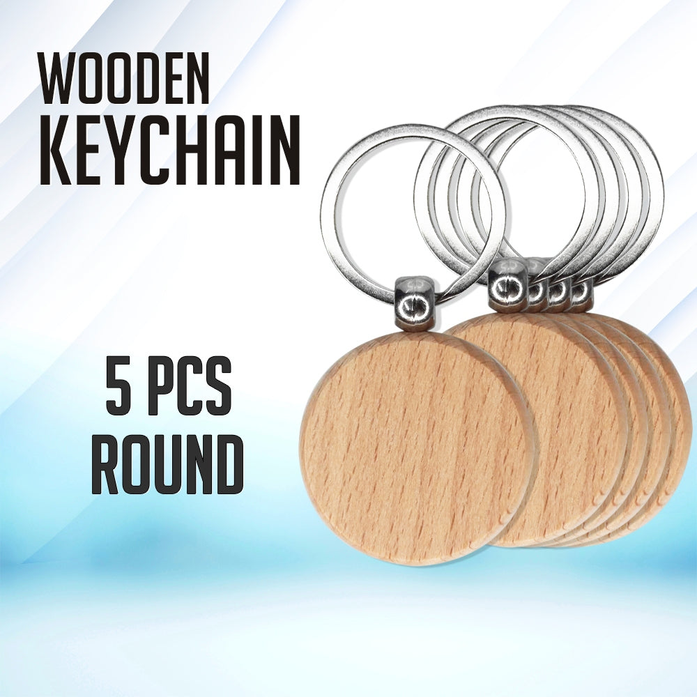 Laser Engraving Wooden Keychain for Souvenirs and Giveaways Plain Key Chain