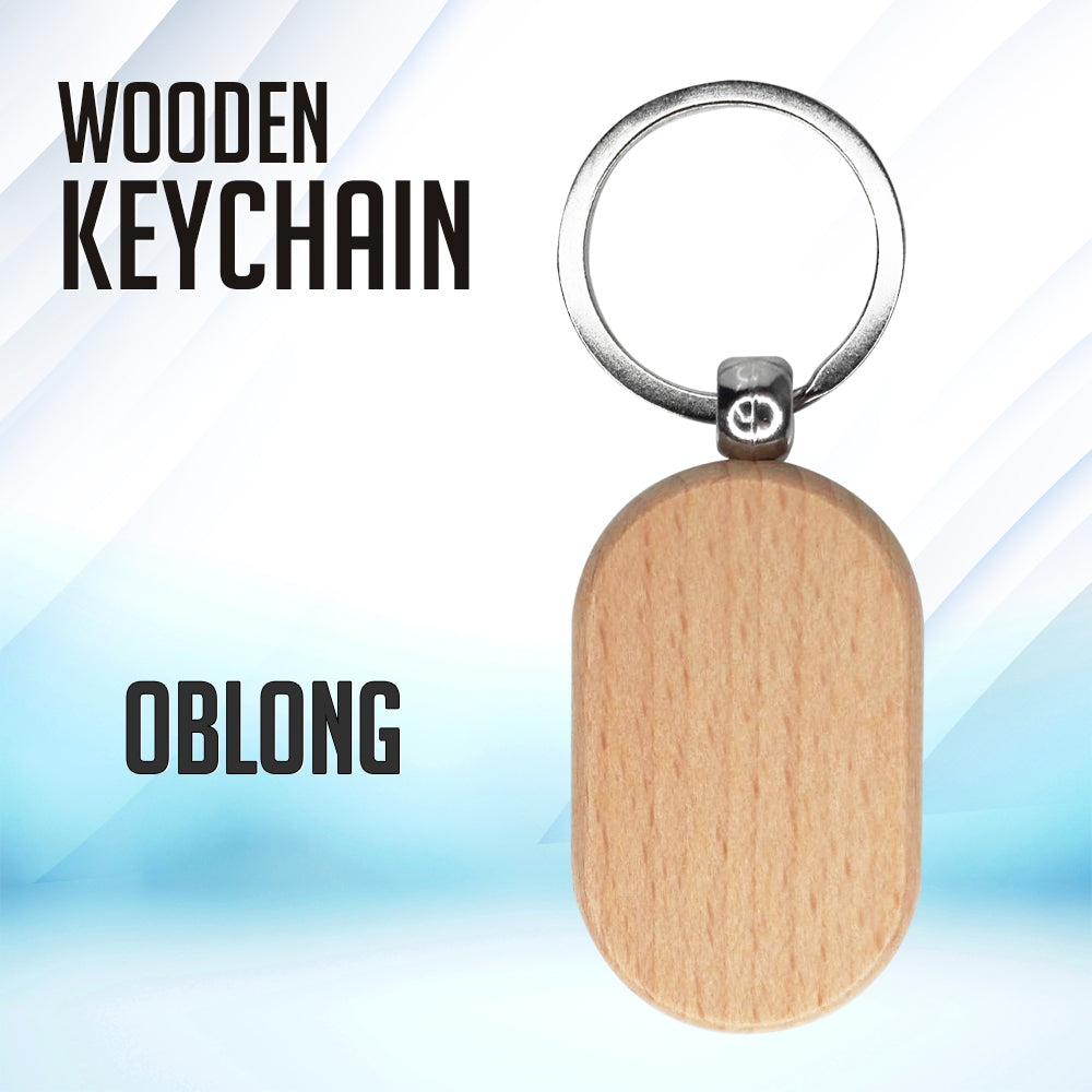 Laser Engraving Wooden Keychain for Souvenirs and Giveaways Plain Key Chain