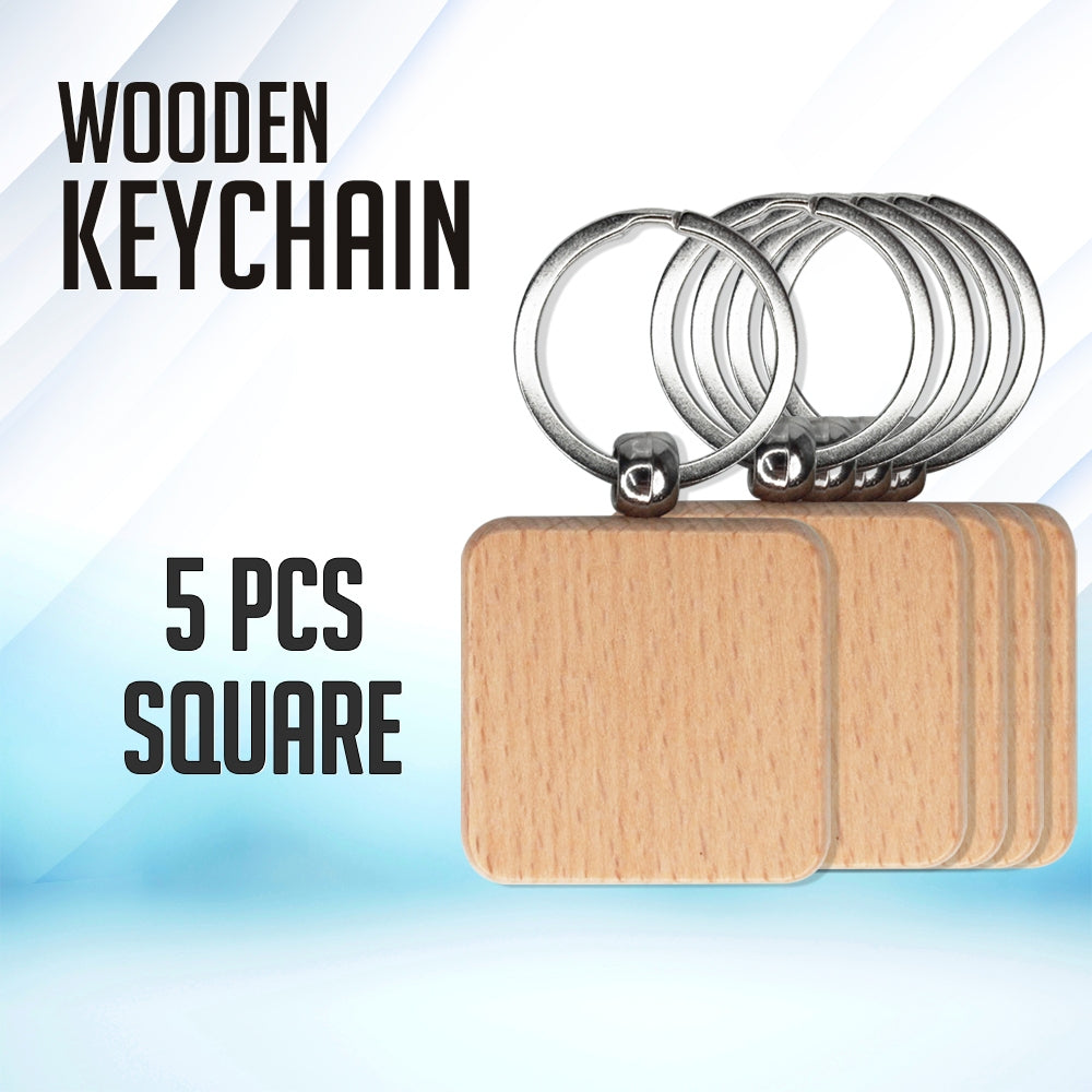 Laser Engraving Wooden Keychain for Souvenirs and Giveaways Plain Key Chain