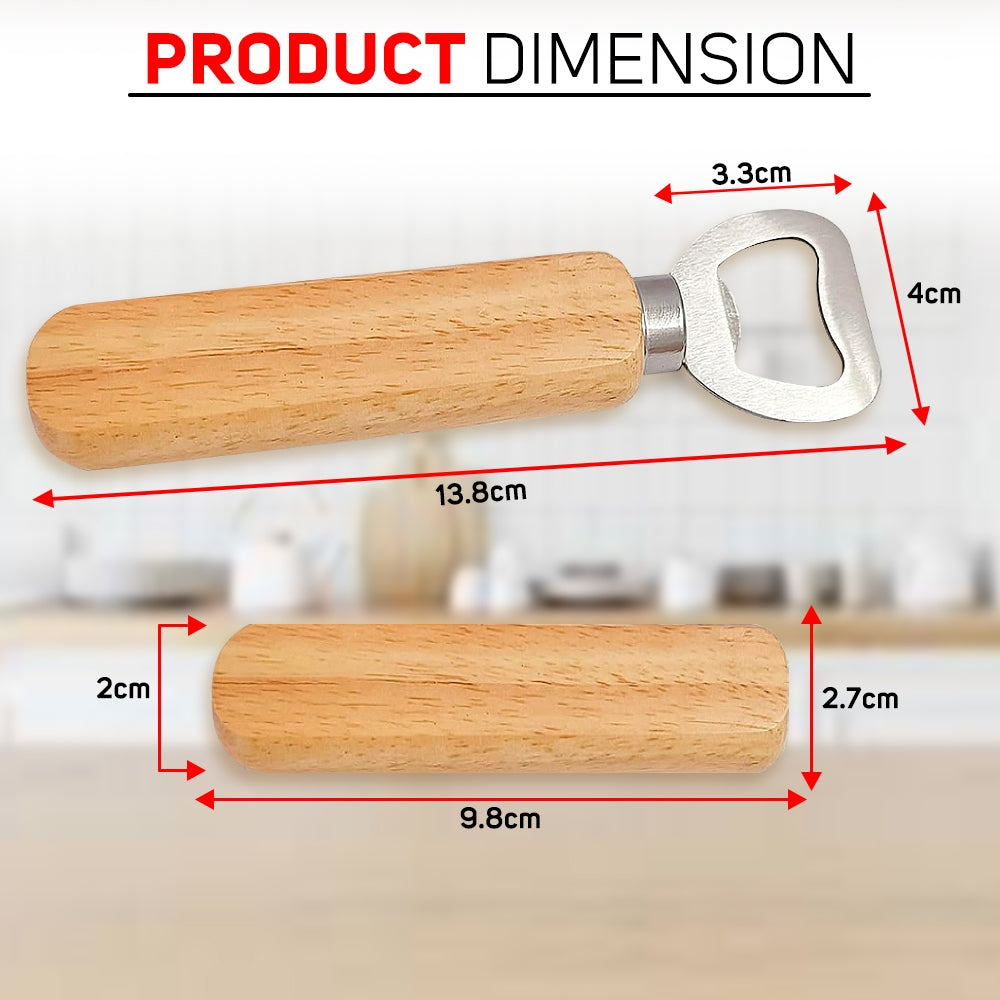 Solid Wood Handle Stainless Steel Bottle Opener