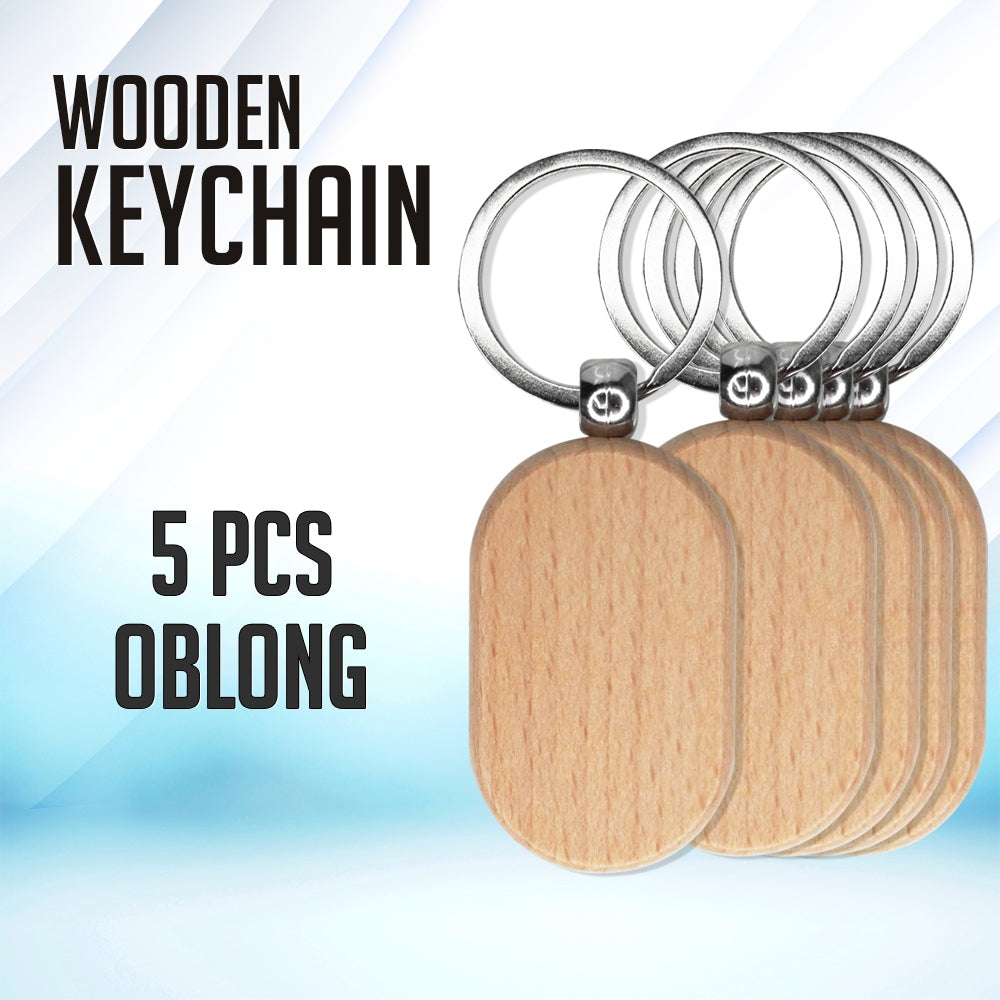Laser Engraving Wooden Keychain for Souvenirs and Giveaways Plain Key Chain