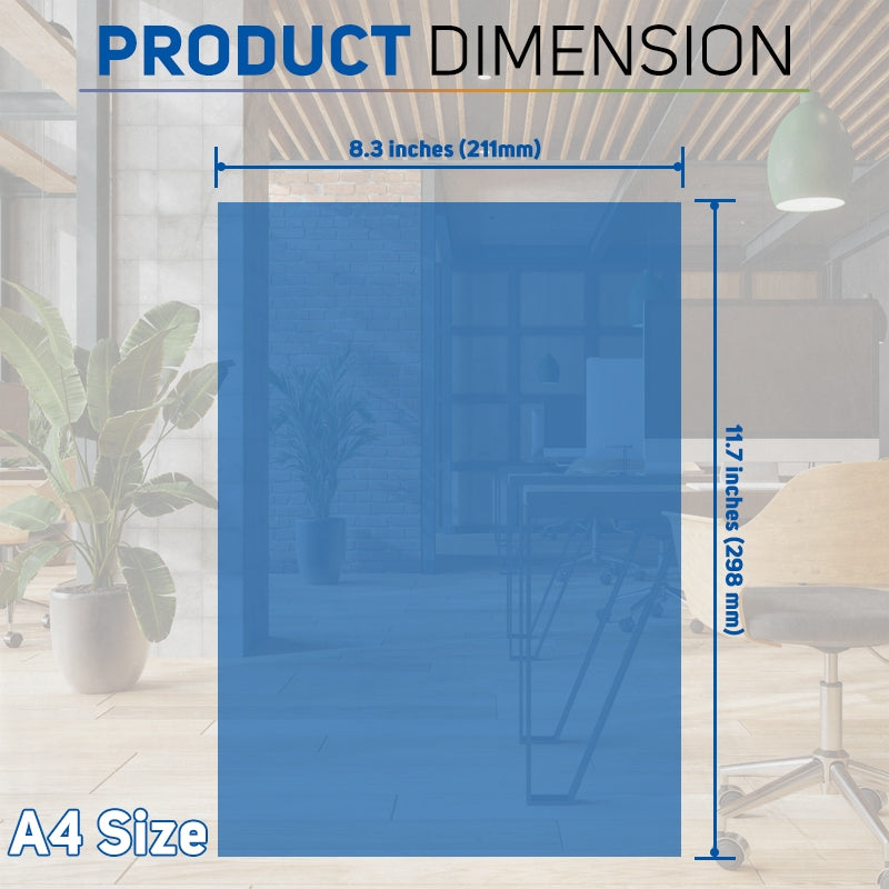 100pcs PVC Binding Cover 200microns A4 Size Transparent Colored Unpunched Binding Cover