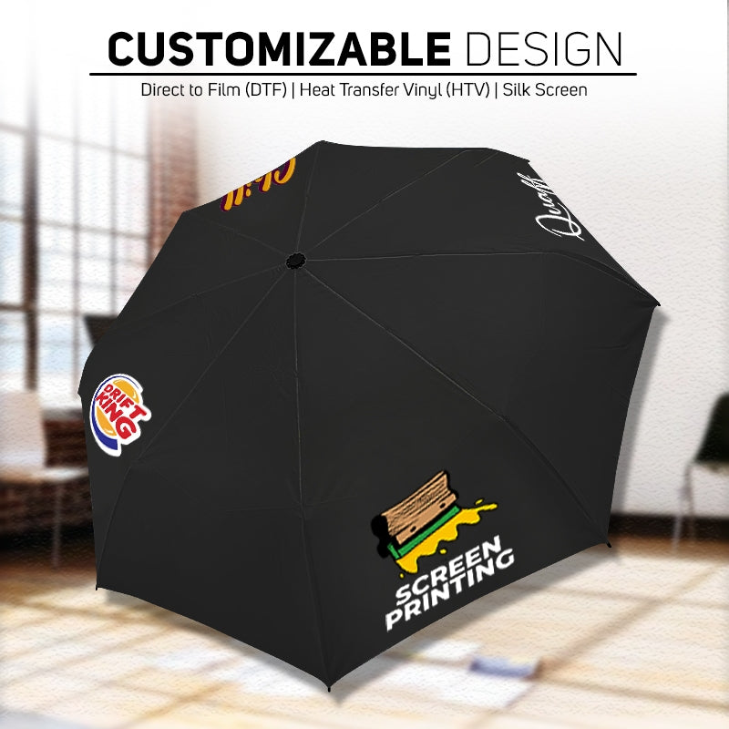 Black Foldable Umbrella Printable 3 Fold 8 Ribs Printable Umbrella