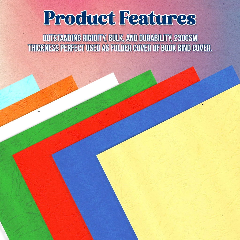 Quaff Morocco Board Paper Binding Cover 230GSM 10Sheets Textured Cover