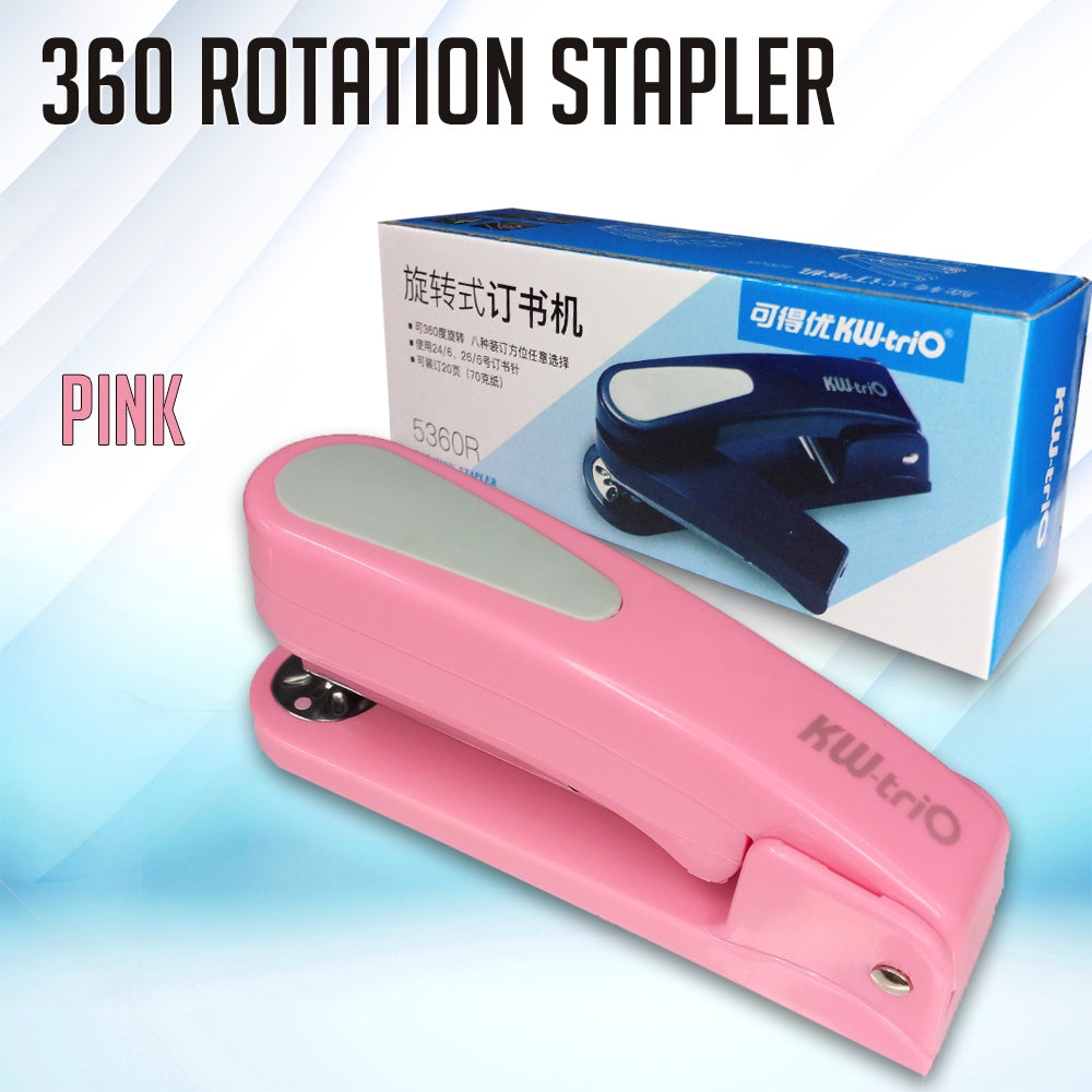 360 Stapler Rotation Heavy Duty Stapler 24/6 Staples Effortless Long Paper Swivel Stapler KW-TRIO